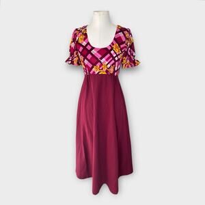 Vintage 1970s Regency-Inspired Maxi Dress Empire Waist Boho Cottagecore Womens 9